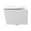 GoodHome Levanna White Rimless Wall hung Square Toilet pan with Soft close seat