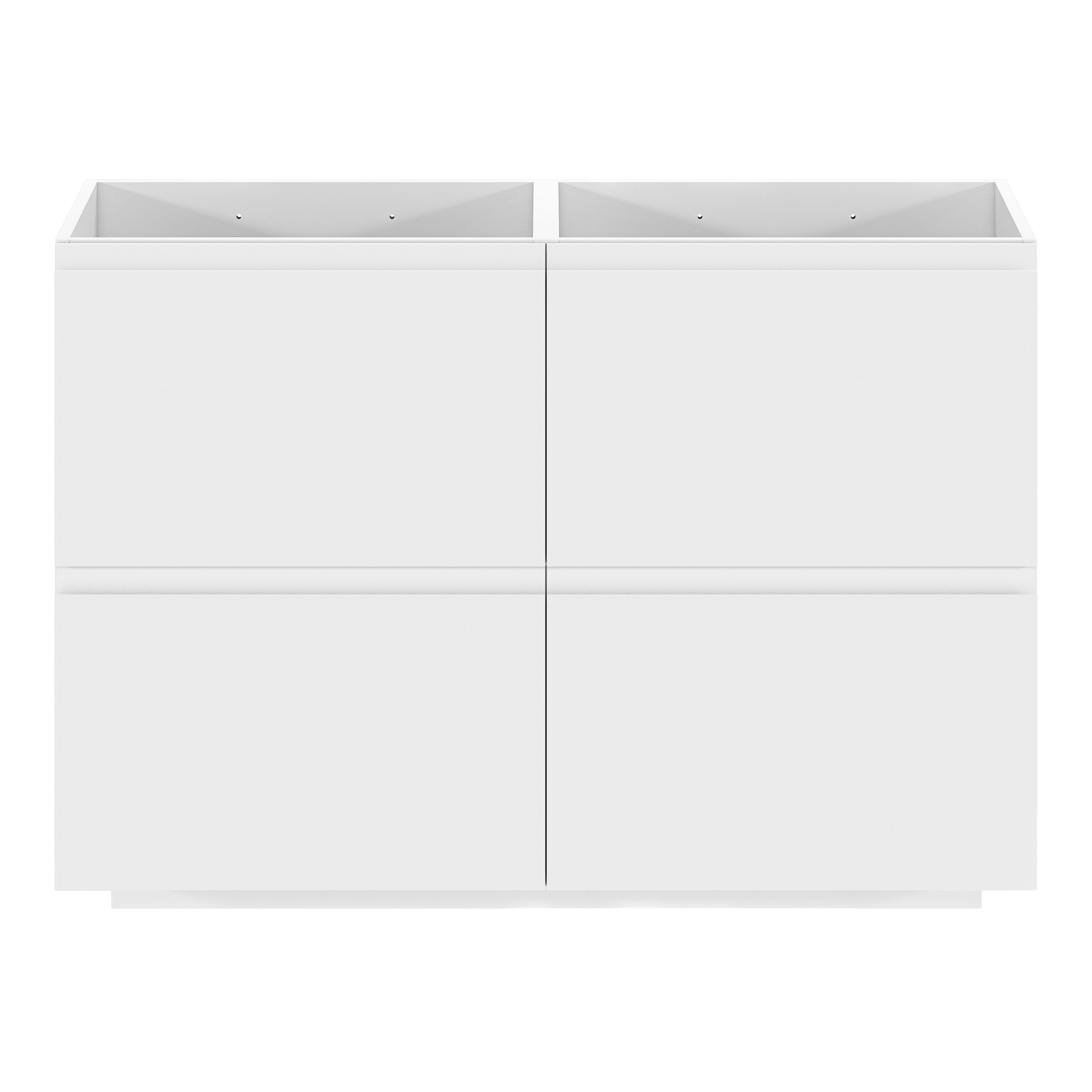 GoodHome Levanna Wide Matt White Double Freestanding Bathroom Cabinet (H) 850mm (W) 1200mm