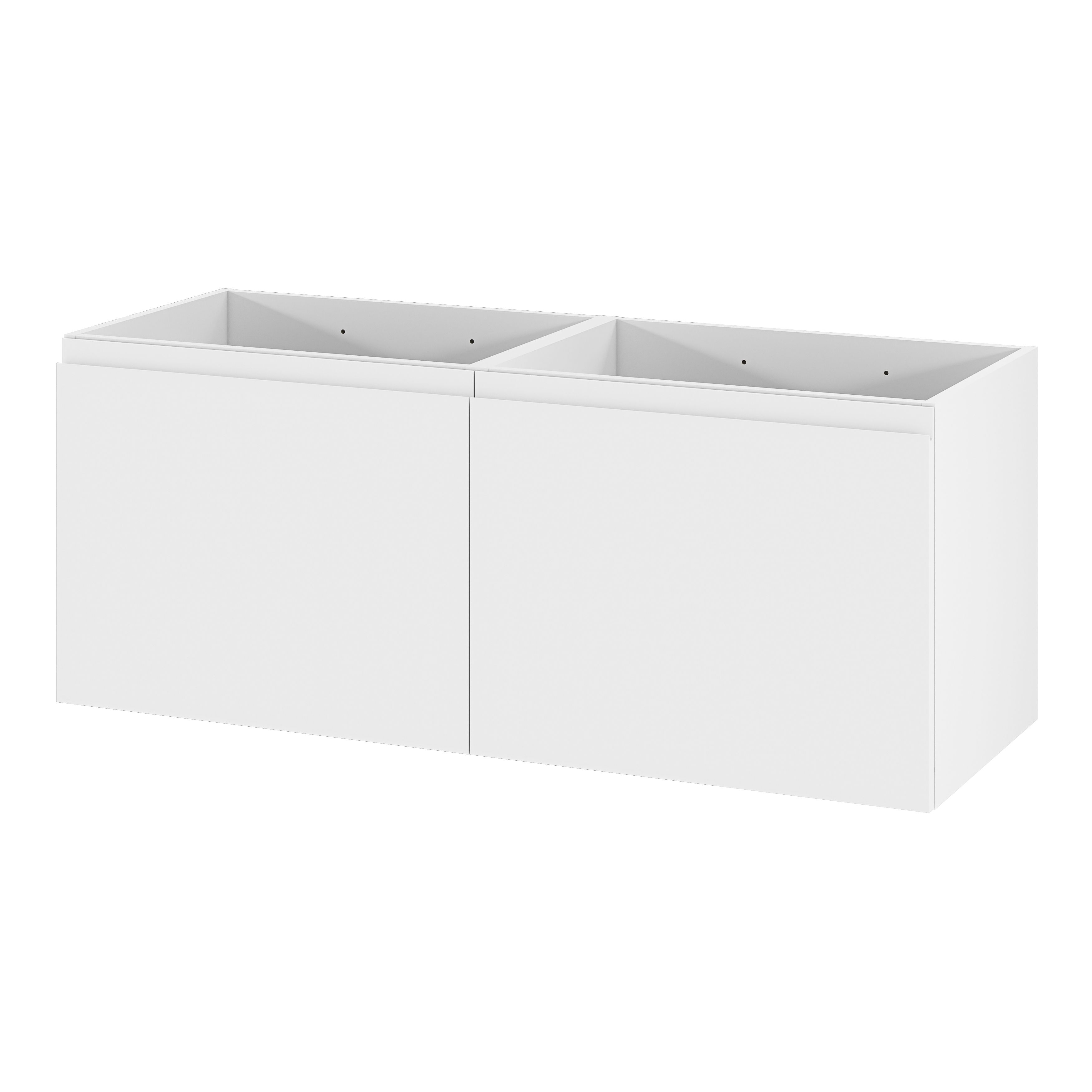 GoodHome Levanna Wide Matt White Wall-mounted Bathroom Cabinet (H) 480mm (W) 1200mm