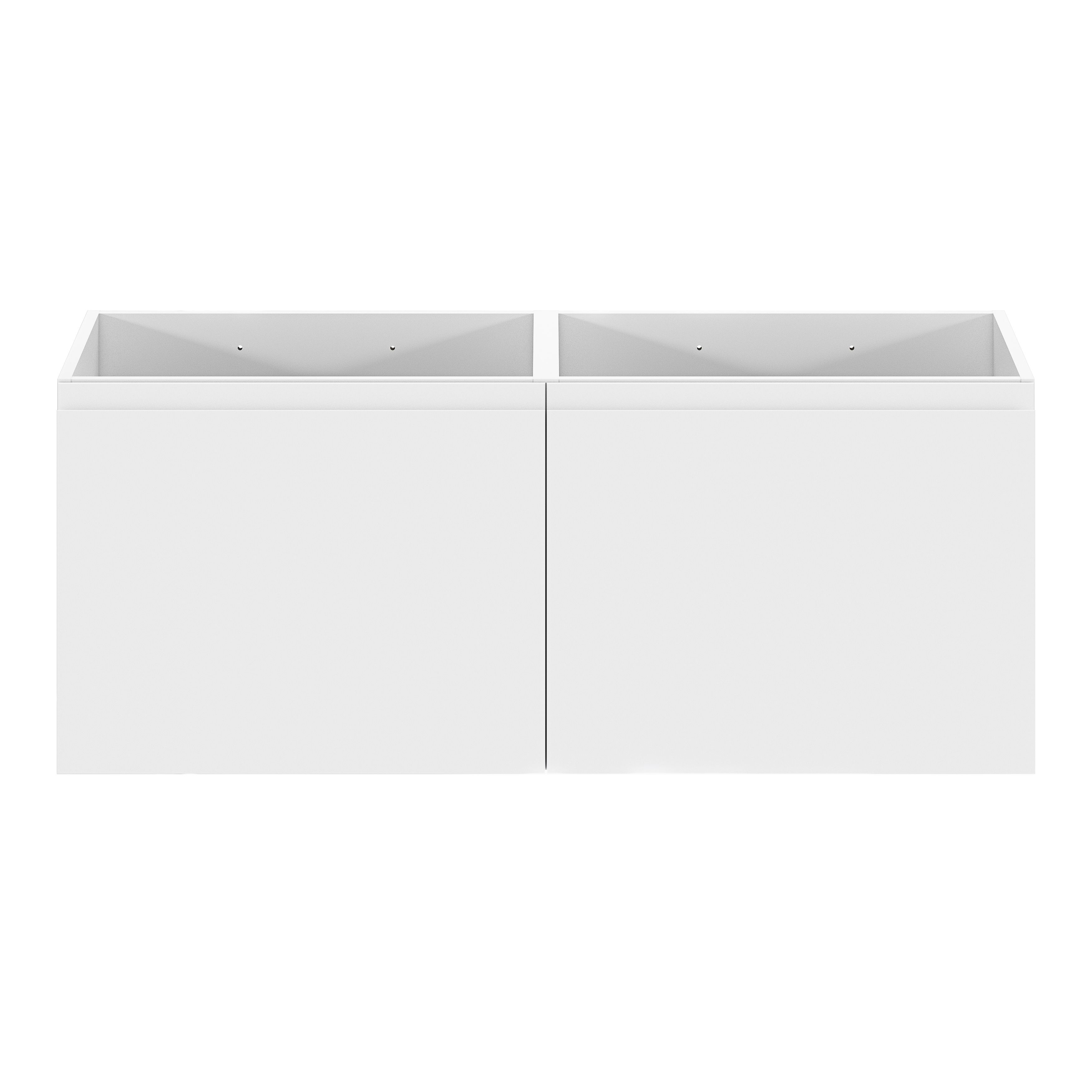 GoodHome Levanna Wide Matt White Wall-mounted Bathroom Cabinet (H) 480mm (W) 1200mm