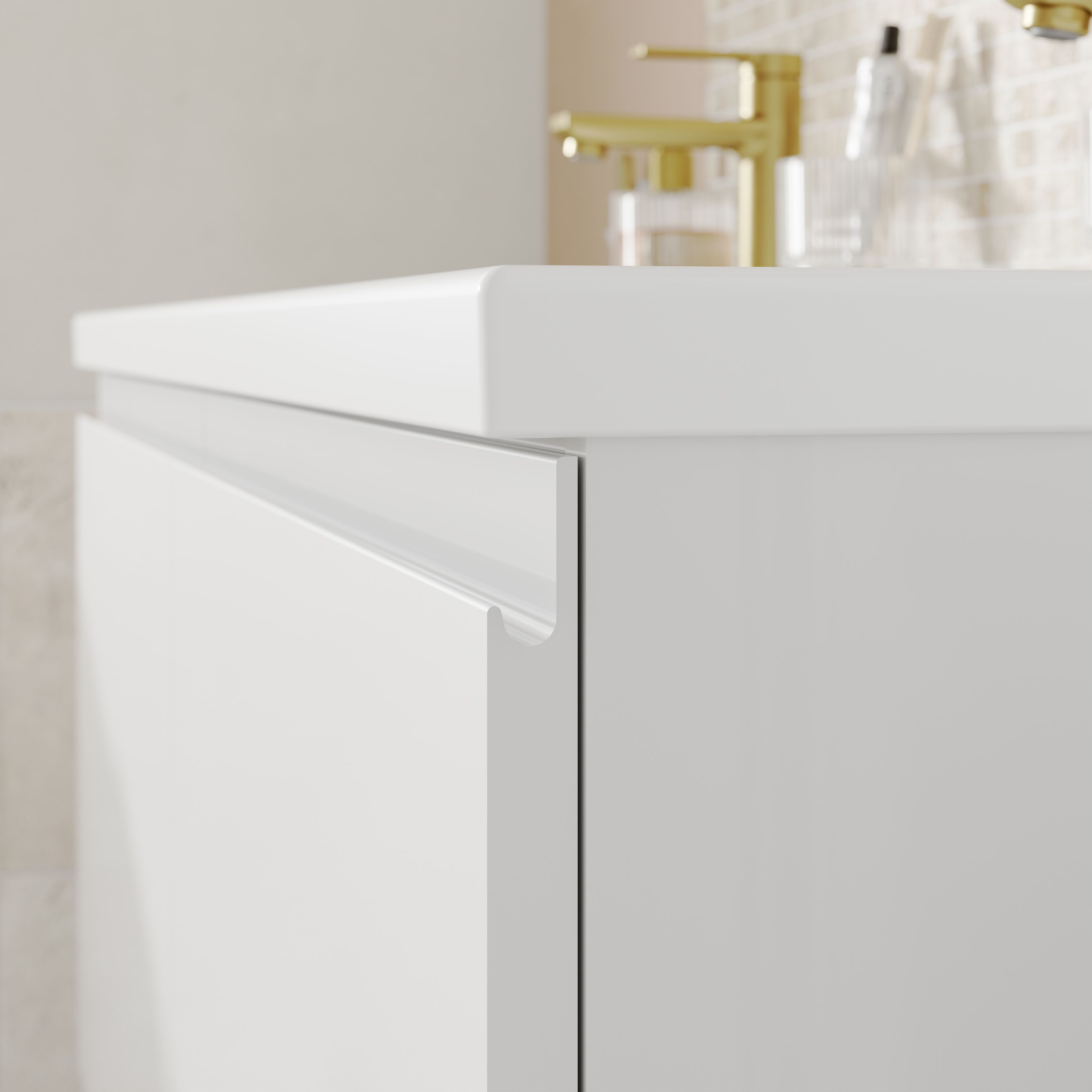 GoodHome Levanna Wide Matt White Wall-mounted Bathroom Cabinet (H) 480mm (W) 1200mm