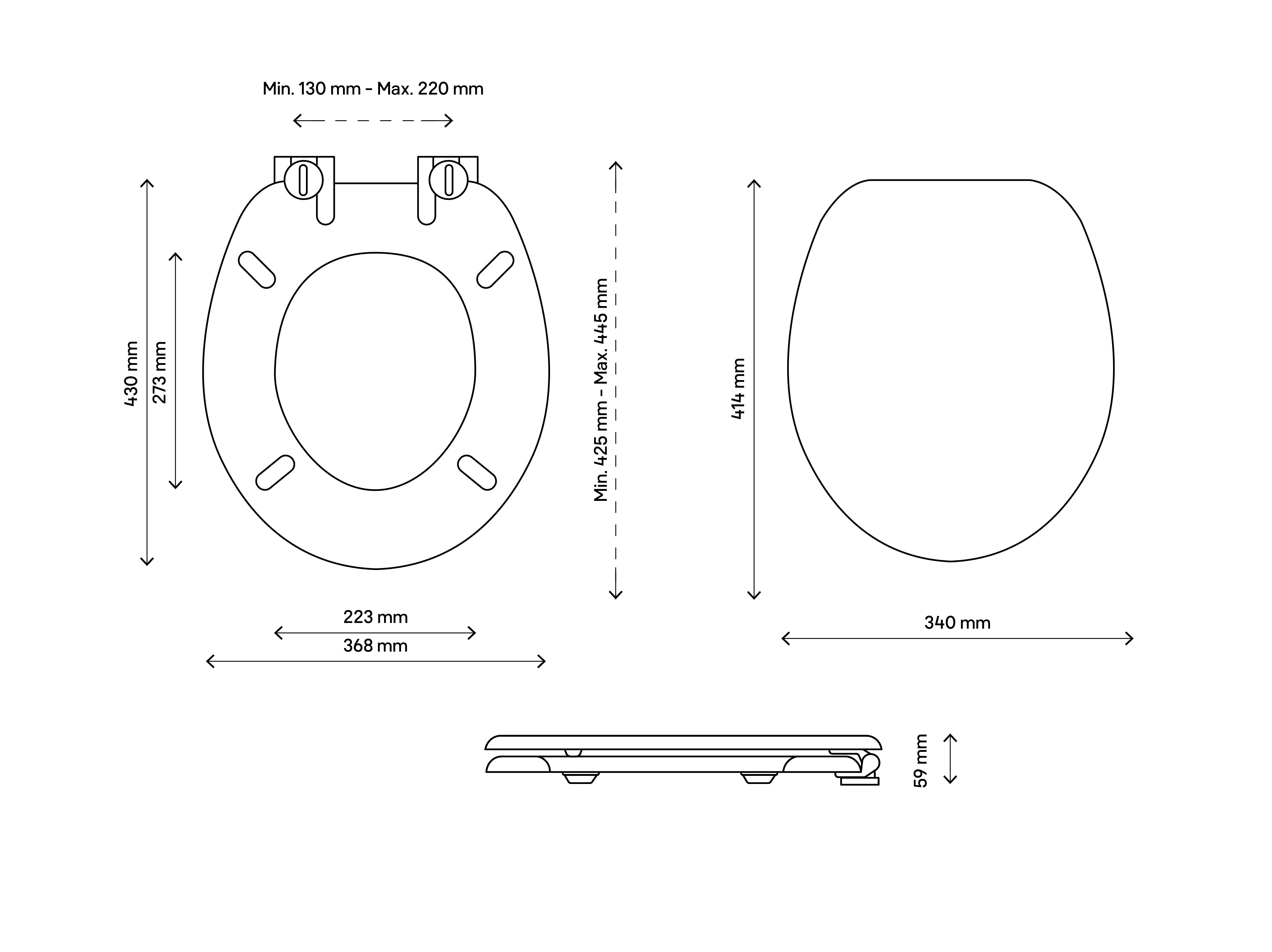GoodHome Levanto Natural Pine effect Round Standard close Toilet seat