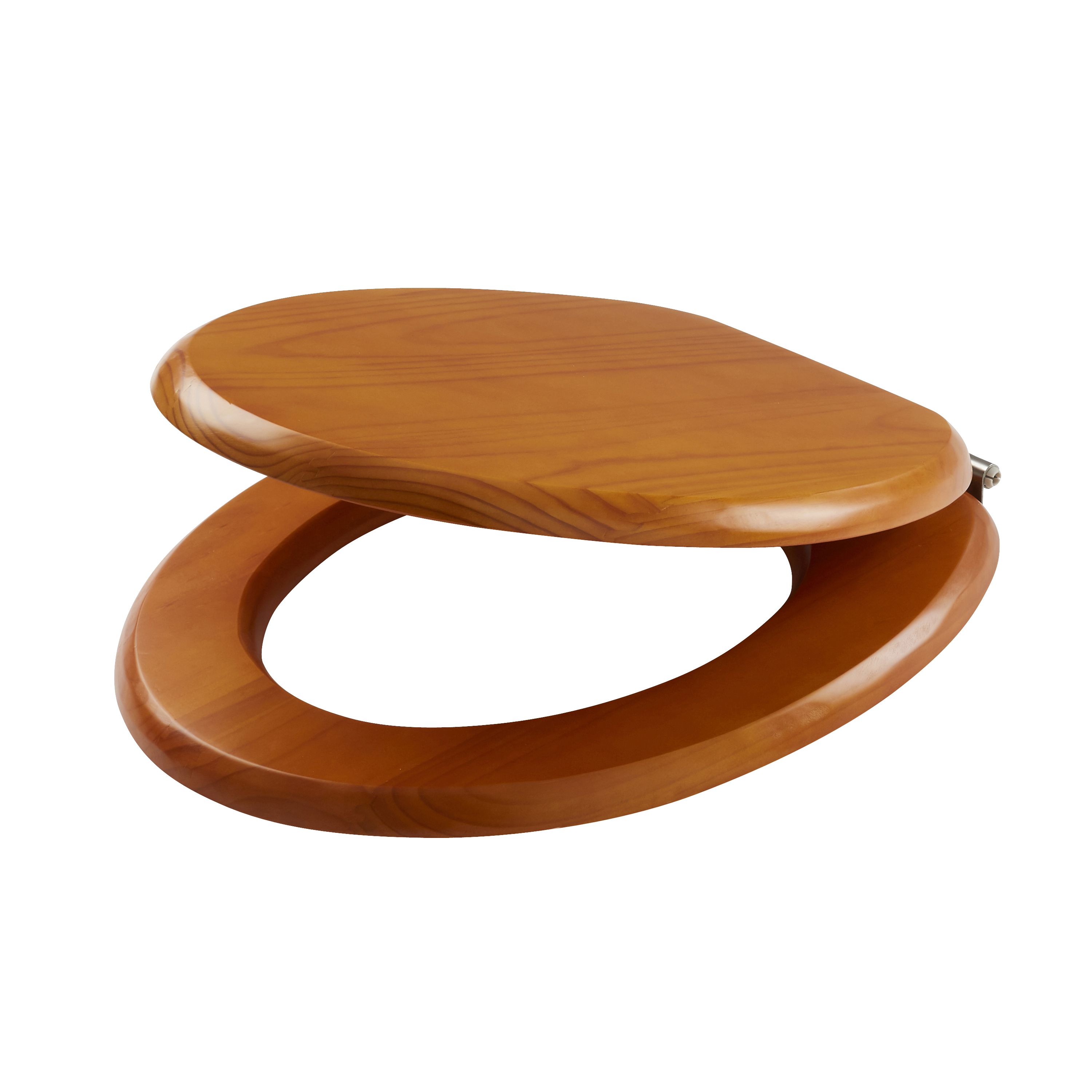 GoodHome Levanto Pine effect Standard close Toilet seat