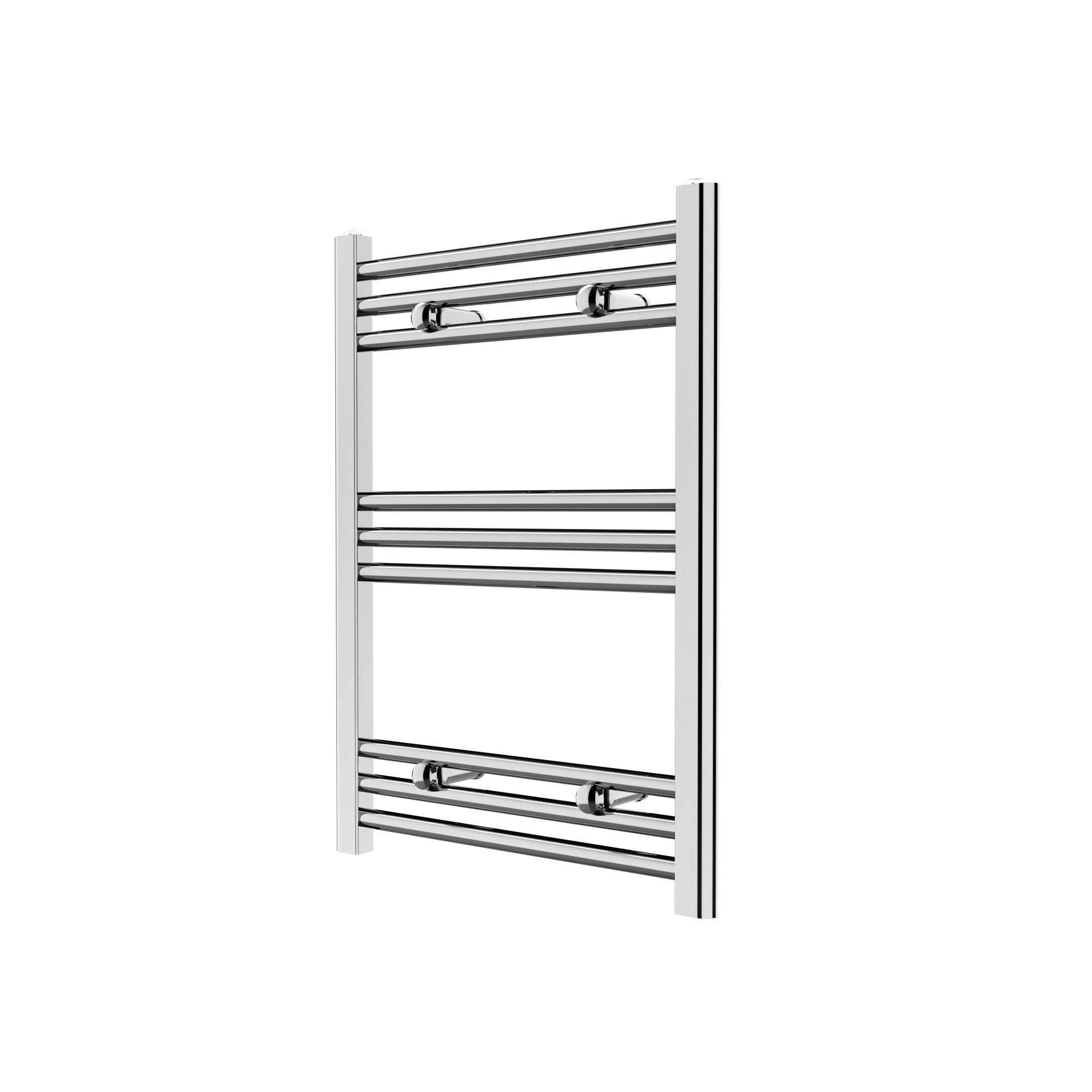 GoodHome Leyburn Chrome effect 580BTU Vertical Towel radiator (W)500mm x (H)700mm