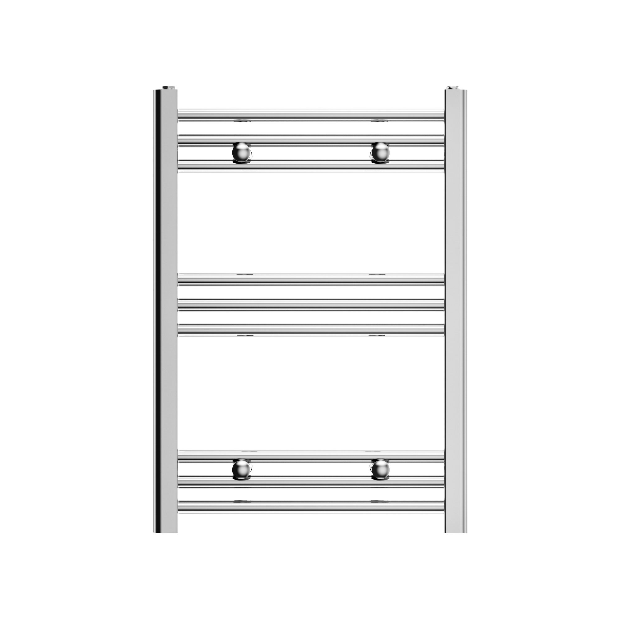 GoodHome Leyburn Chrome effect 580BTU Vertical Towel radiator (W)500mm x (H)700mm