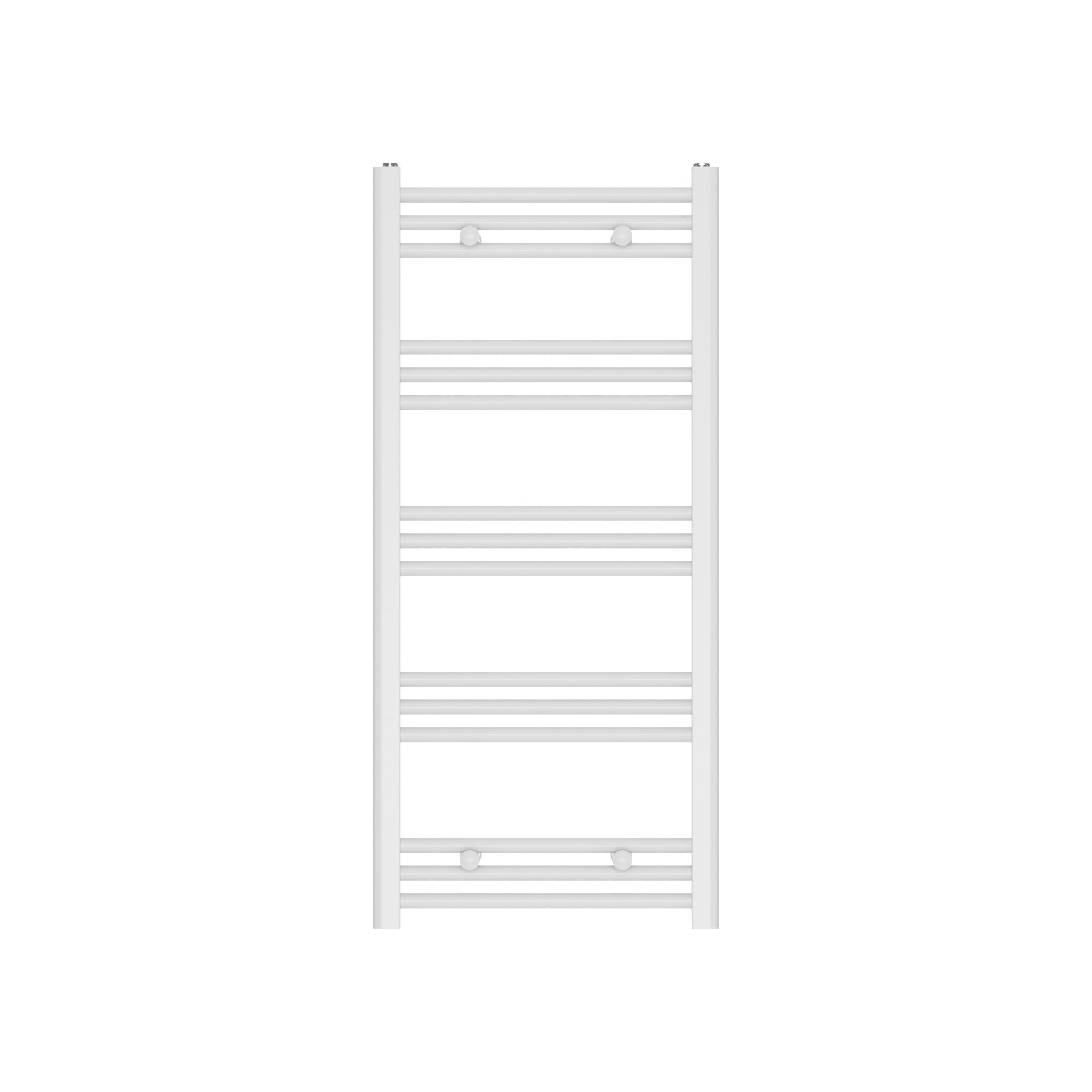 GoodHome Leyburn Vertical Towel radiator, White (W)500mm (H)1100mm