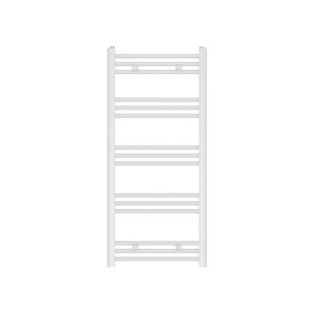 GoodHome Leyburn Vertical Towel radiator, White (W)500mm (H)1100mm