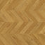 GoodHome Leyton Honey Herringbone oak effect Laminate flooring Sample