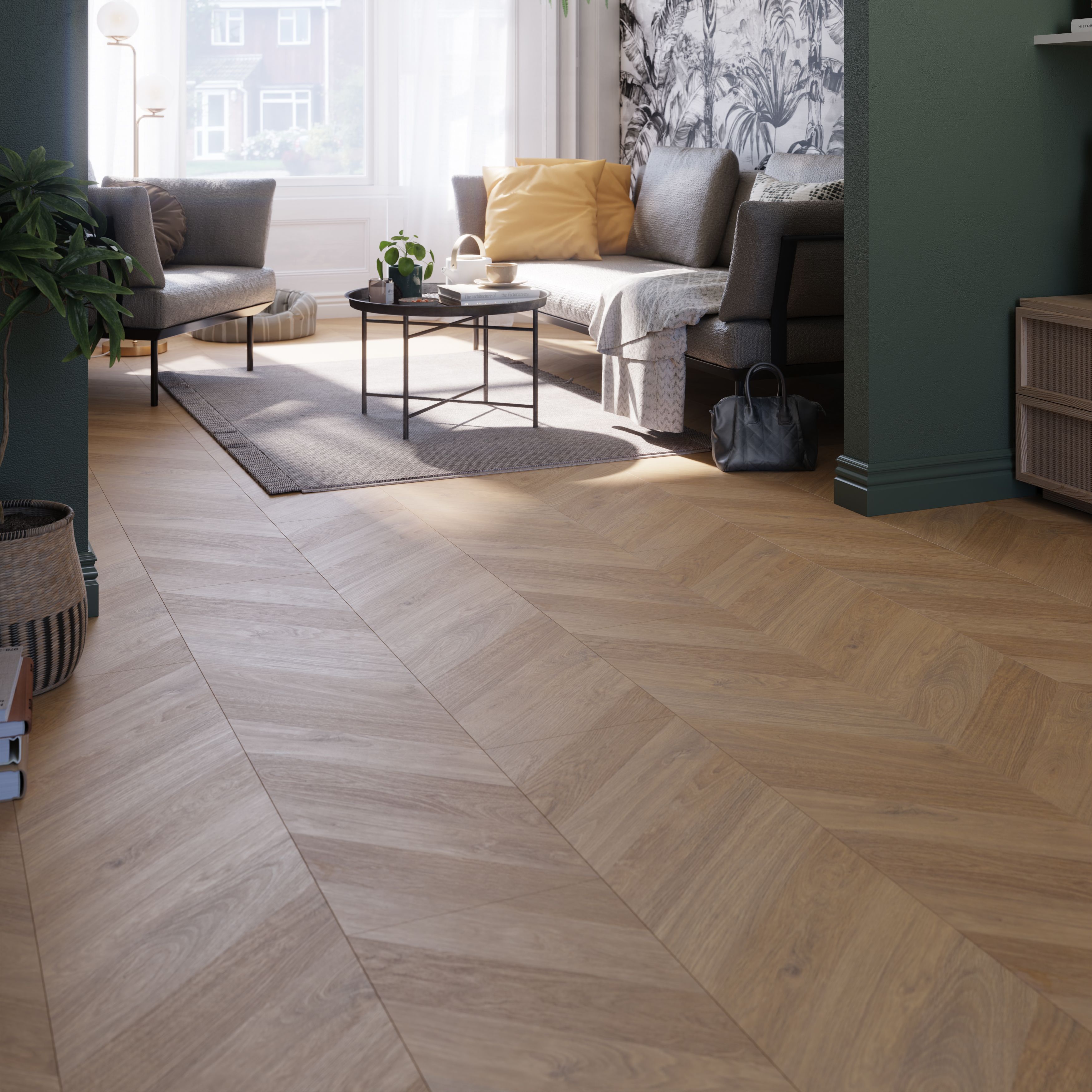 GoodHome Leyton Honey Wood effect Laminate Flooring, 1.72m²