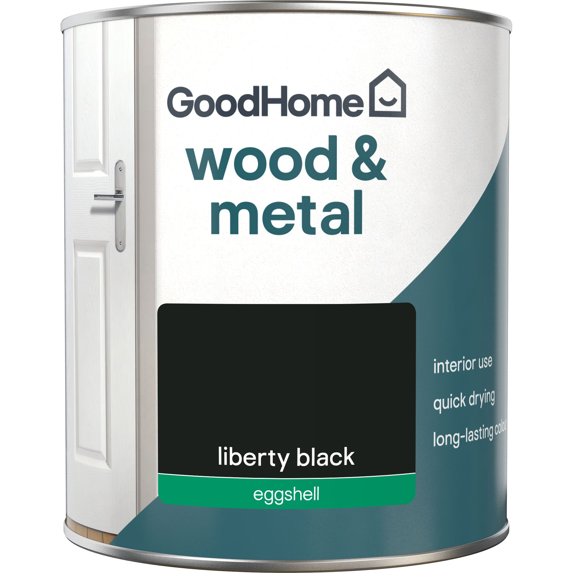 GoodHome Liberty black Eggshell Metal & wood paint, 750ml