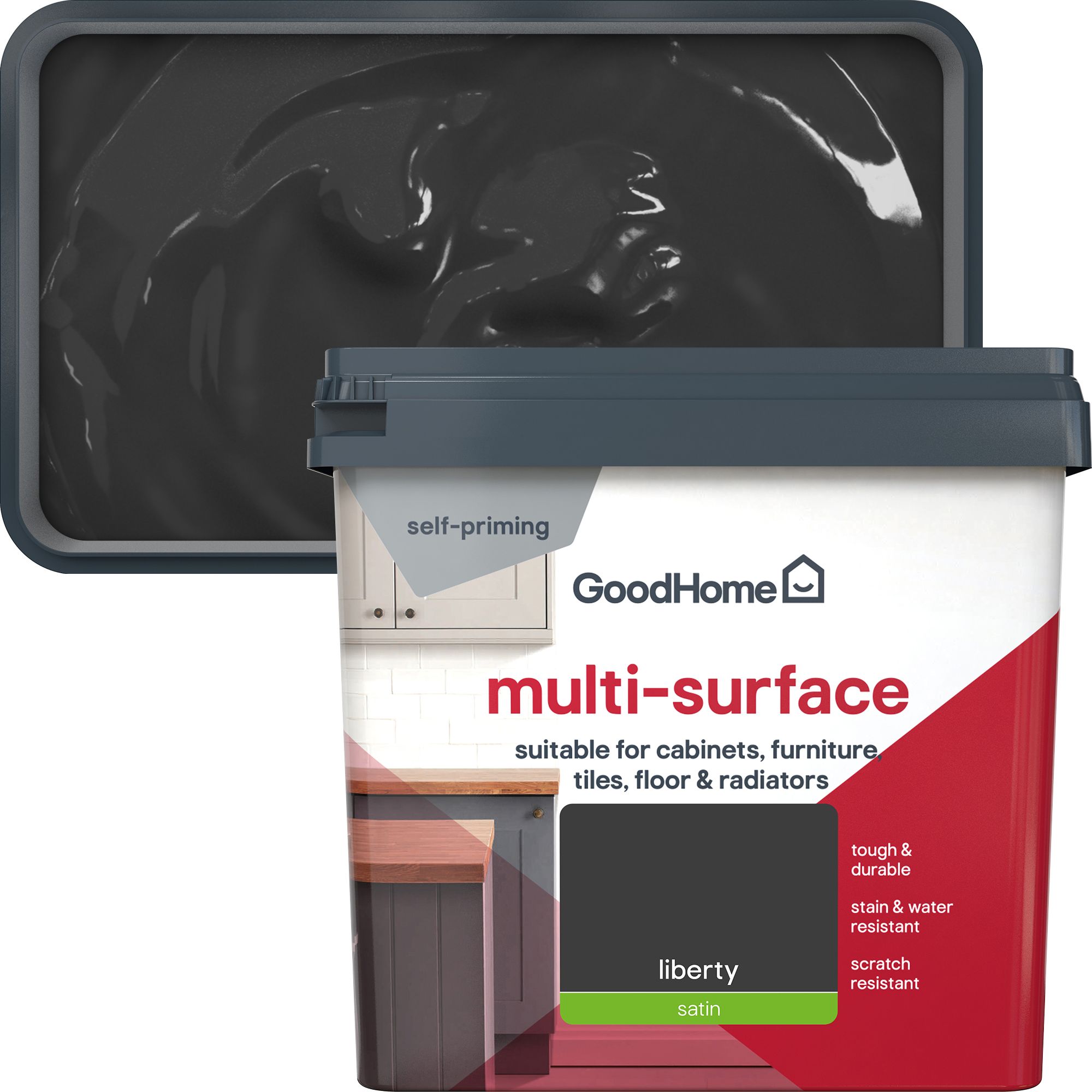 GoodHome Liberty Satin Multi-surface paint, 750ml