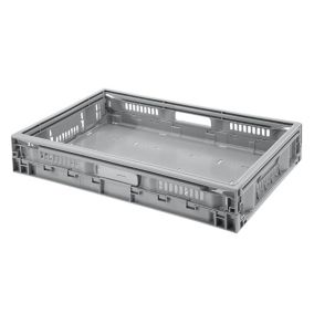 GoodHome Light grey 21L Polypropylene (PP) Medium Stackable Foldable Storage crate