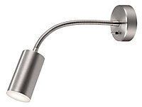 GoodHome Lignit Chrome effect Plug-in Wall light