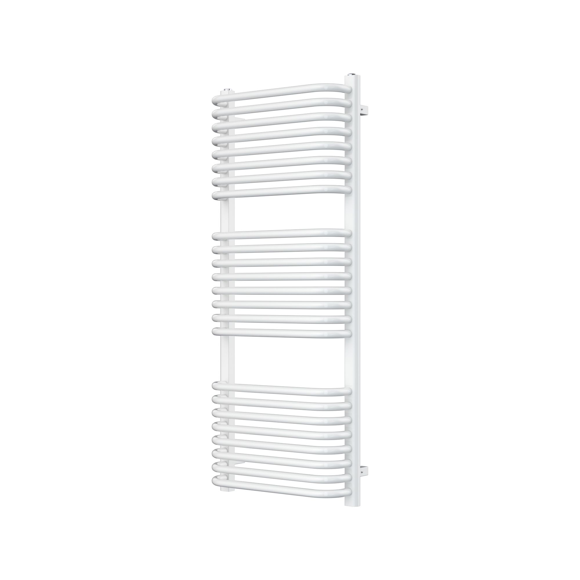 GoodHome Lilium Vertical Towel radiator, White (W)500mm (H)1200mm