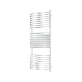 GoodHome Lilium Vertical Towel radiator, White (W)500mm (H)1200mm