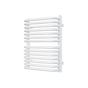 GoodHome Lilium Vertical Towel radiator, White (W)500mm (H)600mm