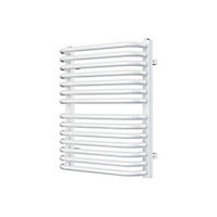 GoodHome Lilium, White Vertical Curved Towel radiator (W)500mm x (H)600mm