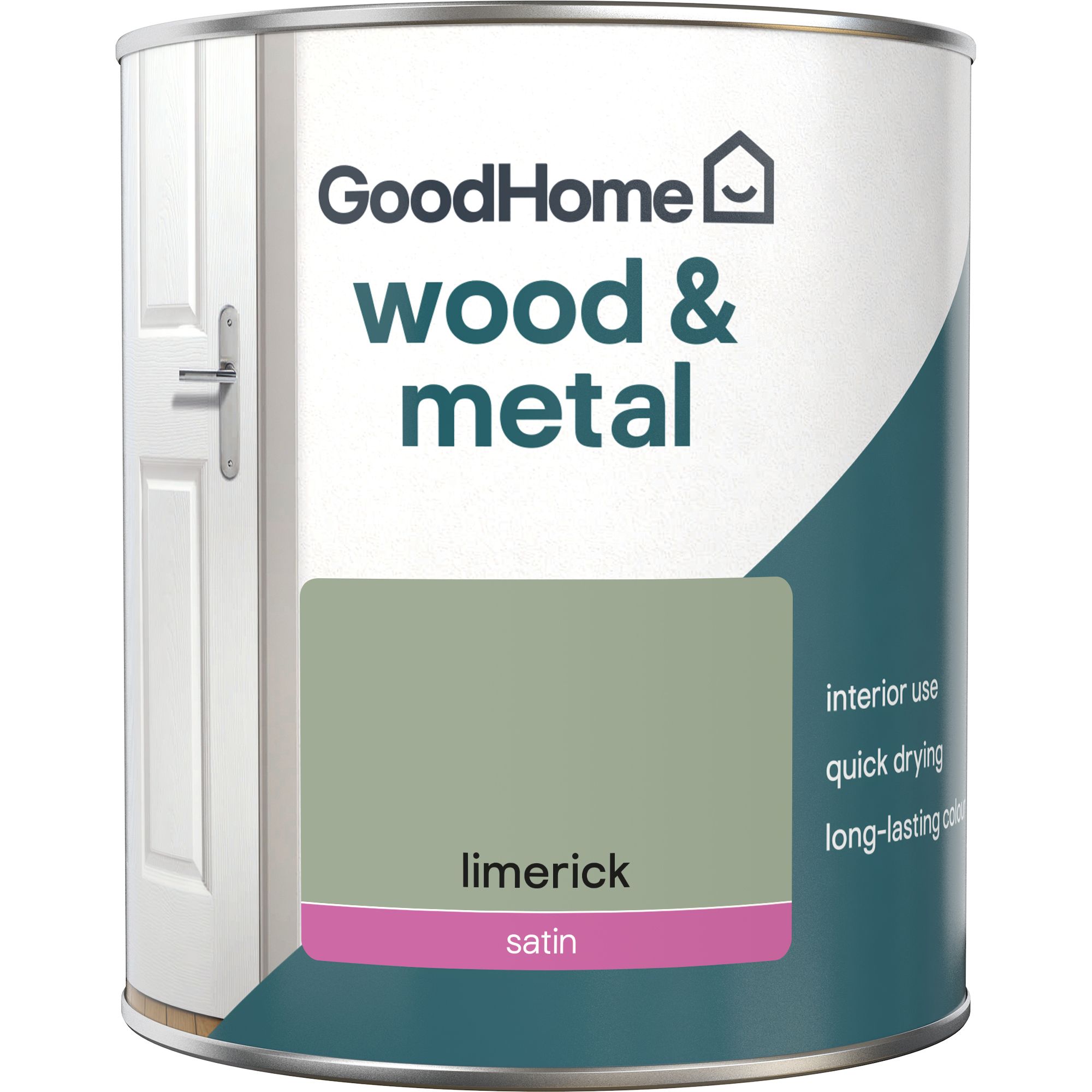 GoodHome Limerick Satin Metal & wood paint, 750ml