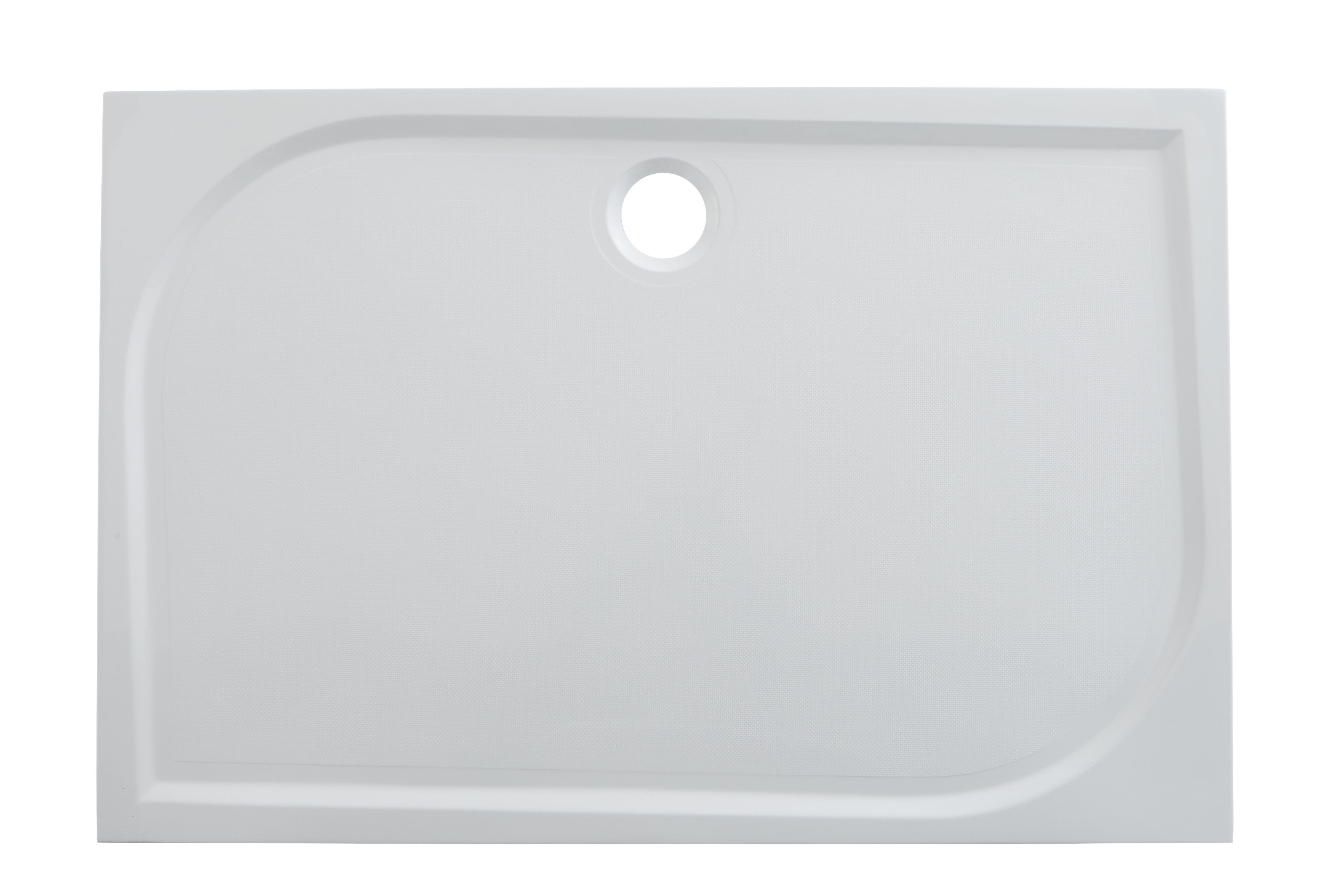 GoodHome Limski Gloss White Rectangular Reversible drainer Shower tray (L)800mm (W)1000mm (H) 28mm