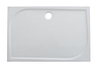 GoodHome Limski Gloss White Rectangular Reversible drainer Shower tray (L)800mm (W)1000mm