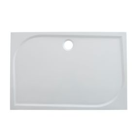 GoodHome Limski Gloss White Rectangular Shower tray (L)1400mm (W)800mm