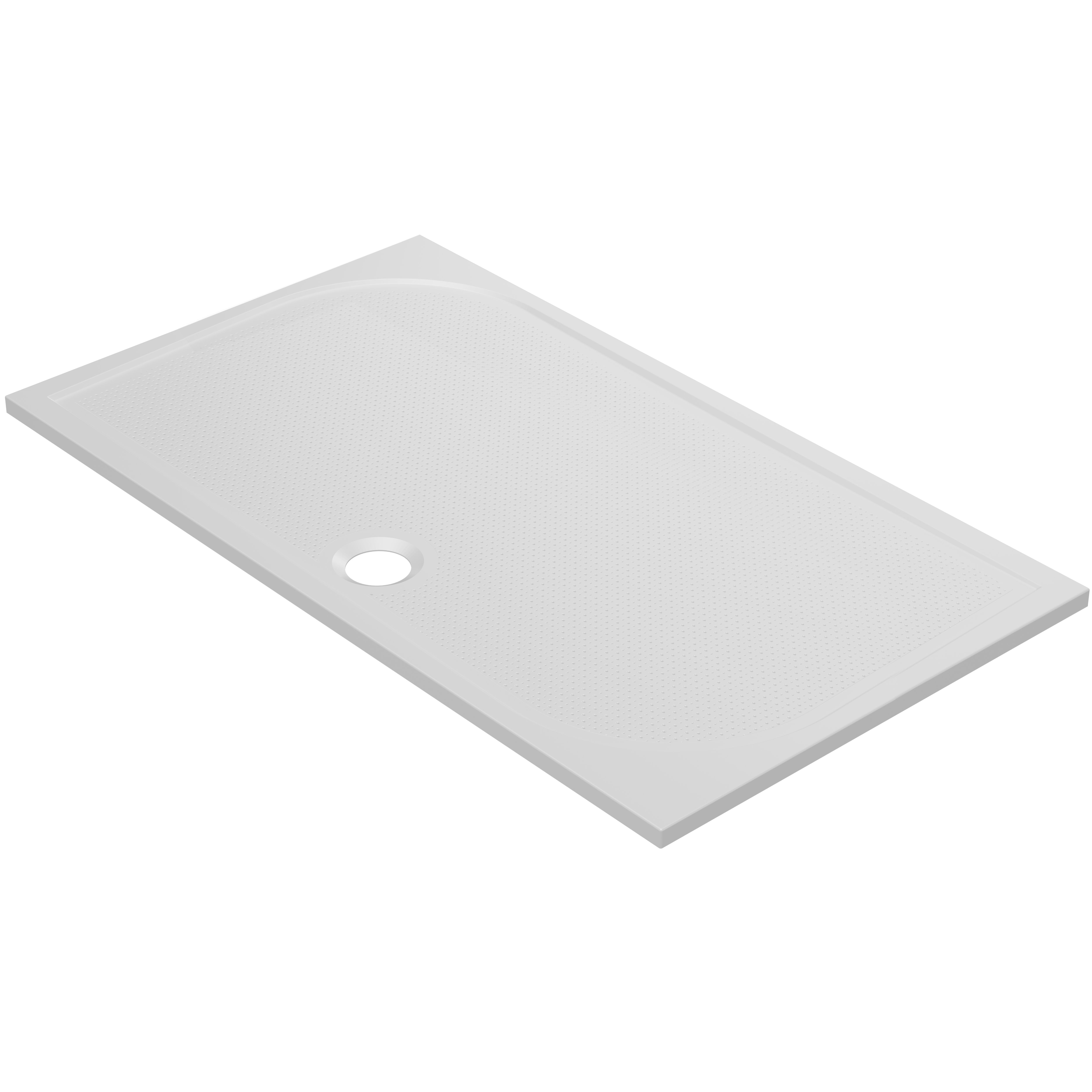GoodHome Limski White Rectangular Centre drain Shower tray (L)1400mm (W)800mm (H) 27mm