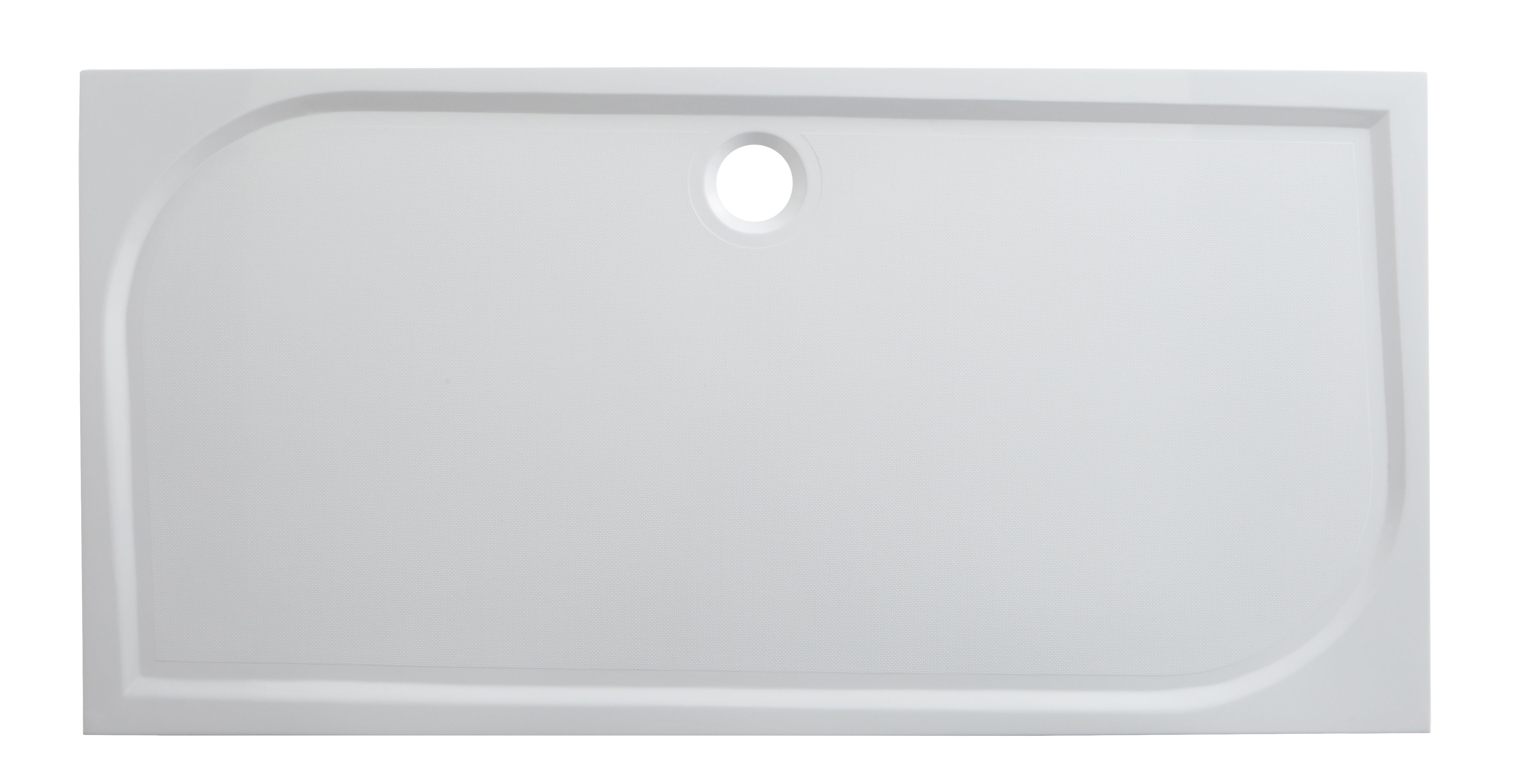 GoodHome Limski White Rectangular Centre drain Shower tray (L)1600mm (W)700mm (H) 27mm