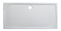 GoodHome Limski White Rectangular Centre drain Shower tray (L)1600mm (W)700mm