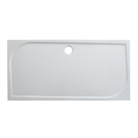 GoodHome Limski White Rectangular Centre drain Shower tray (L)1600mm (W)700mm