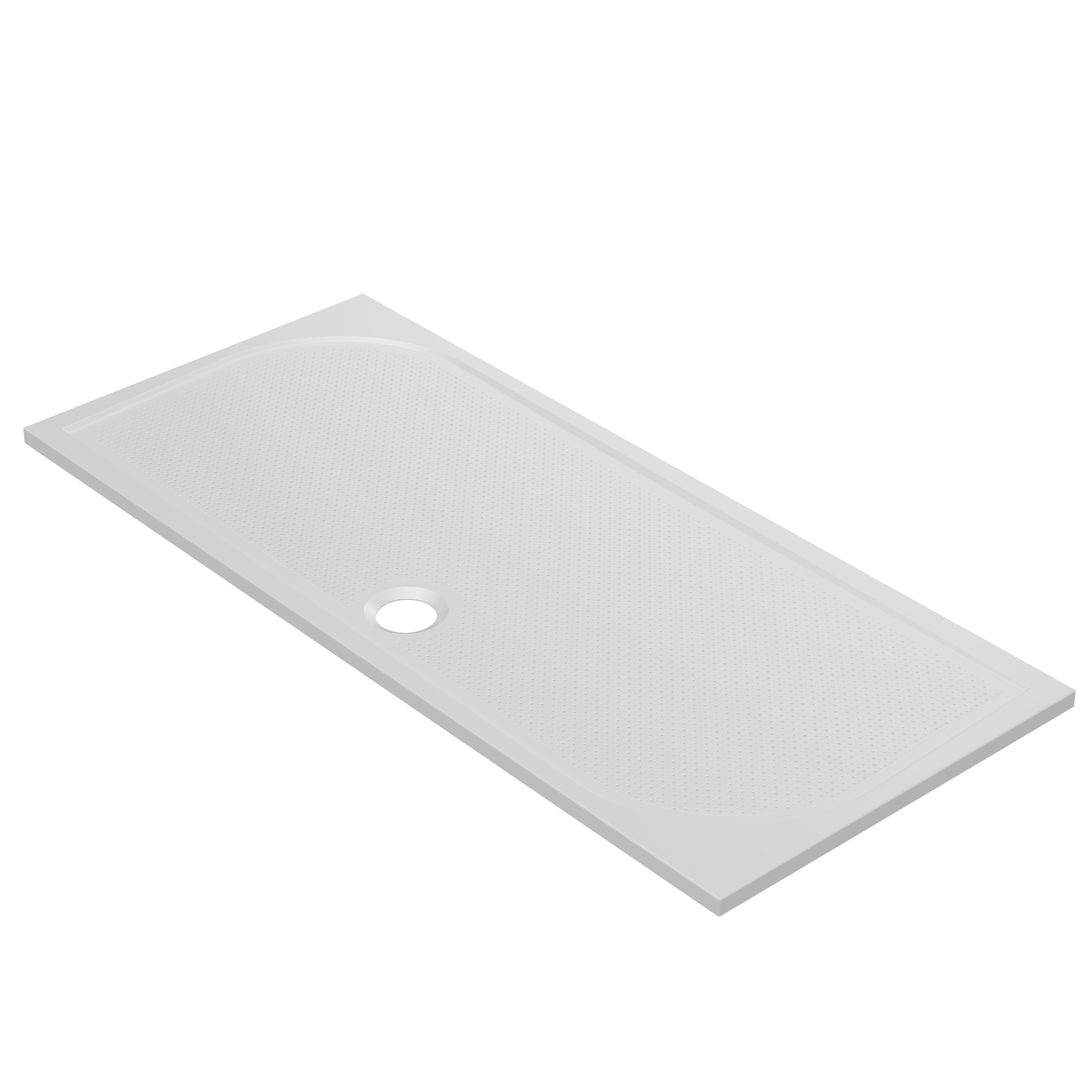 GoodHome Limski White Rectangular Centre drain Shower tray (L)1600mm (W)800mm (H) 27mm
