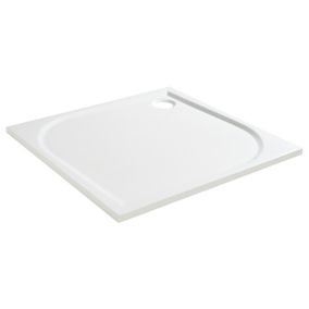GoodHome Limski White Rectangular Left-hand drainer Shower tray (L)800mm (W)800mm (H) 27mm