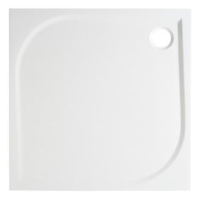 GoodHome Limski White Square Left-hand drainer Shower tray (L)760mm (W)760mm (H) 27mm