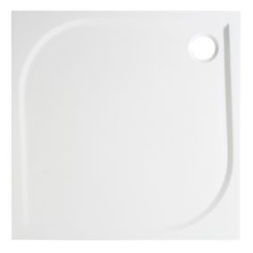 GoodHome Limski White Square Shower tray (L)900mm (W)900mm