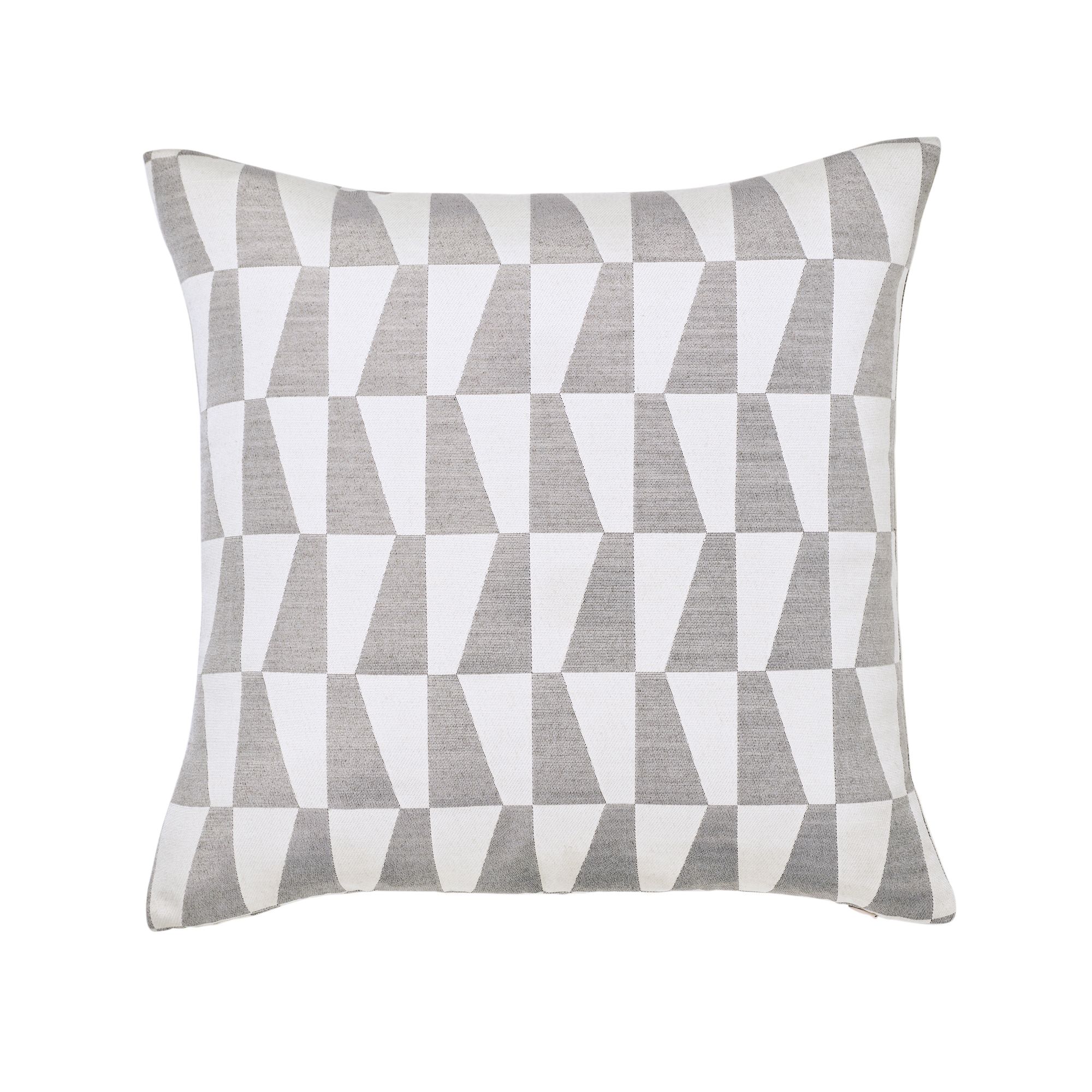 GoodHome Lindi Grey & white Geometric Indoor Cushion (L)45cm x (W)45cm