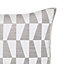 GoodHome Lindi Grey & white Geometric Indoor Cushion (L)45cm x (W)45cm