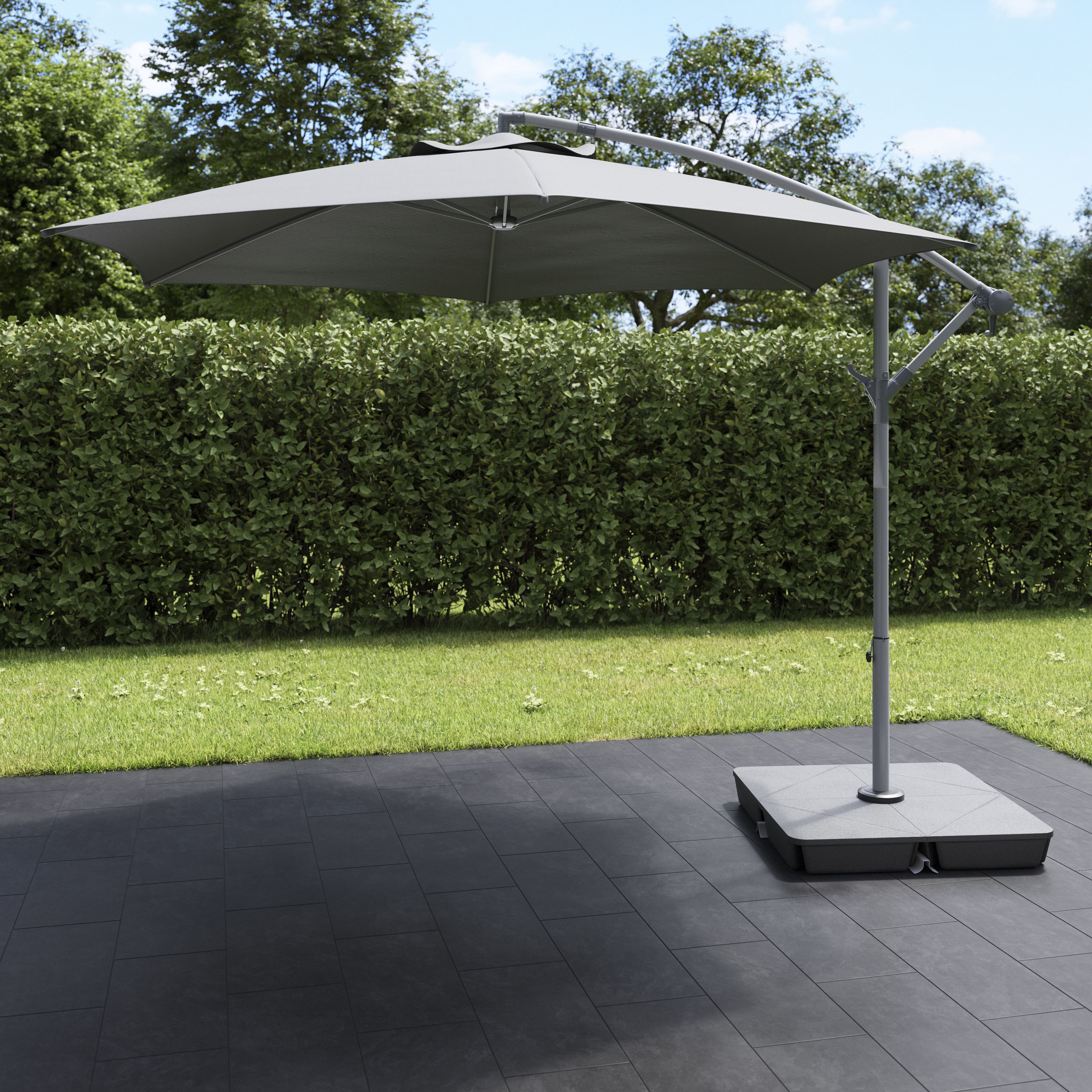 GoodHome Lingga Black Square Parasol base 8.4kg Filled up to 64kg, Set of 4 - 4