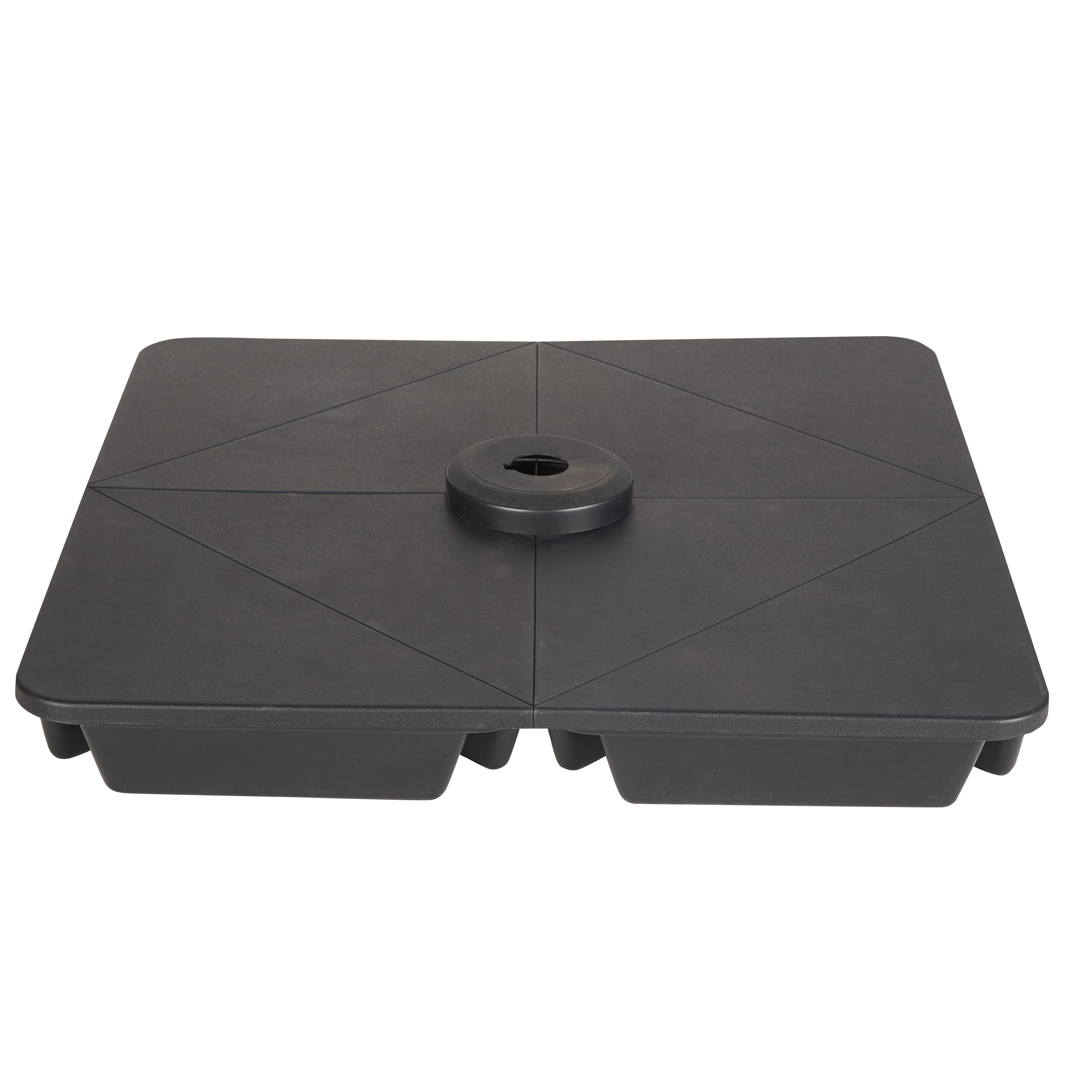 GoodHome Lingga Black Square Parasol base 8.4kg Filled up to 64kg, Set of 4