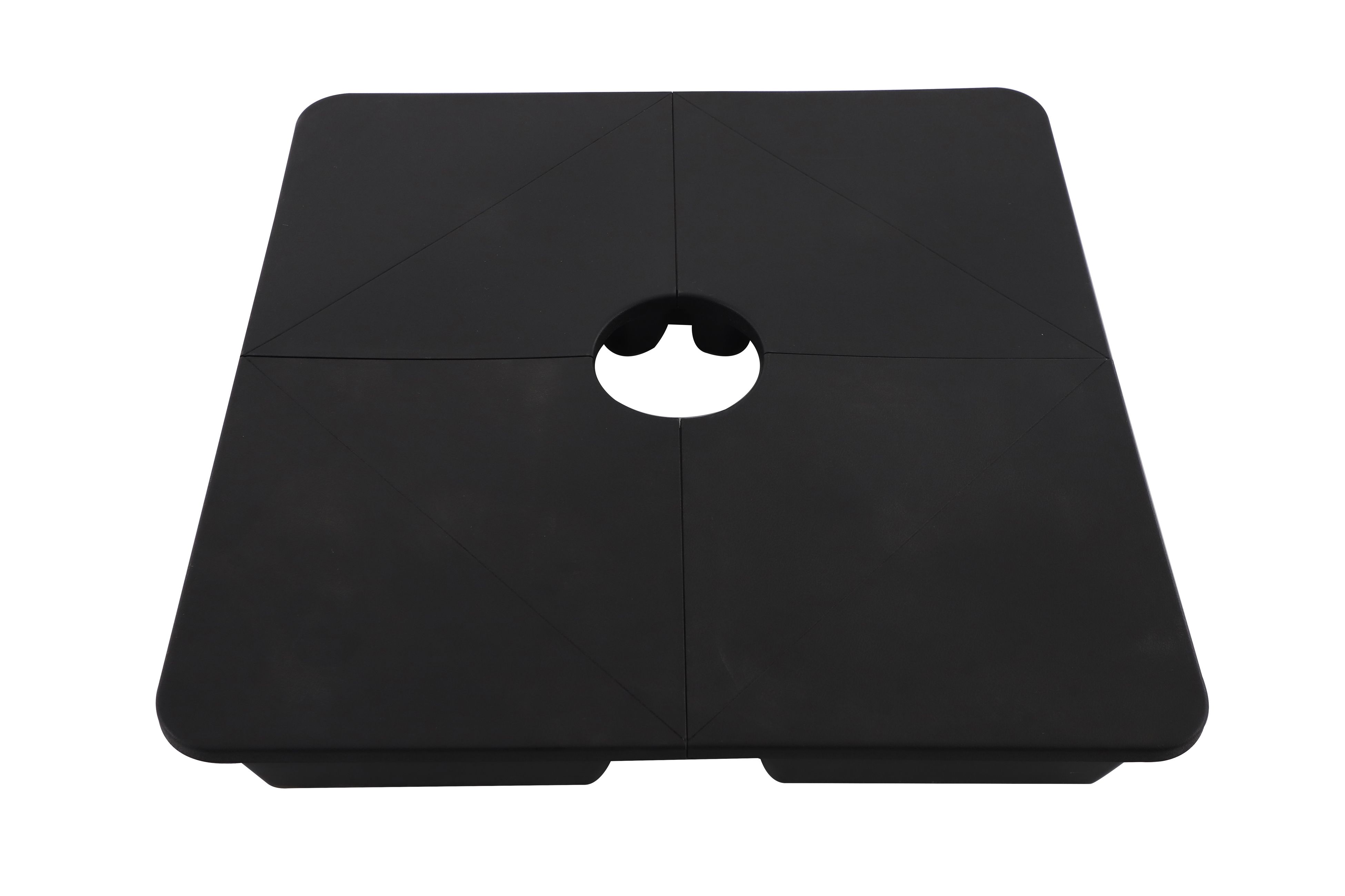 GoodHome Lingga Black Square Parasol base 8.4kg Filled up to 64kg, Set of 4 - 6
