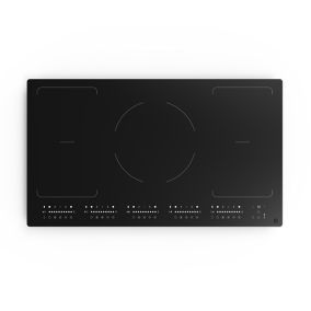 GoodHome Linksense GH5ZFXLK90 Glass & steel Induction Hob (W)900mm - Black