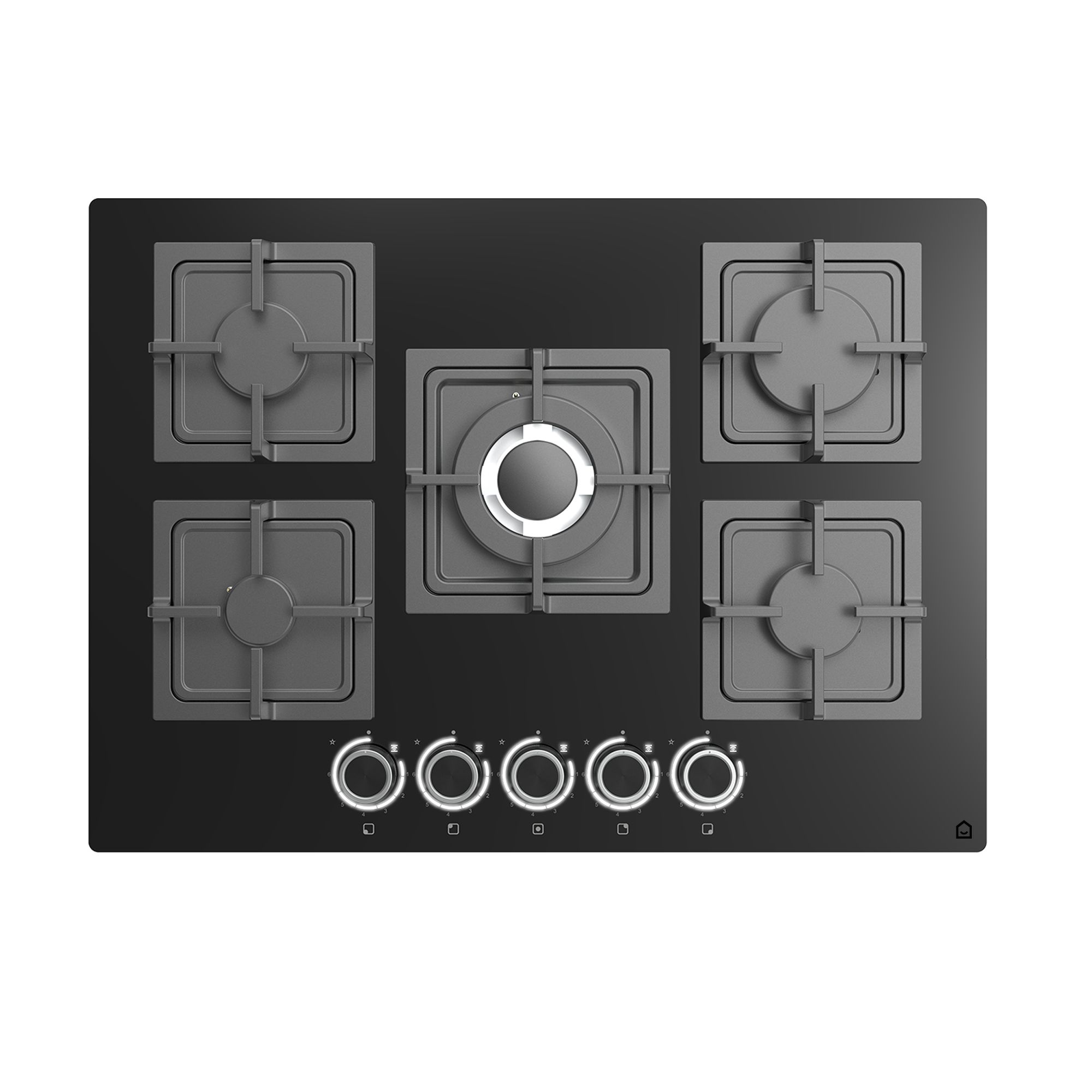 GoodHome Linksense GH78GASLK 70cm Gas Venting Hob - Black