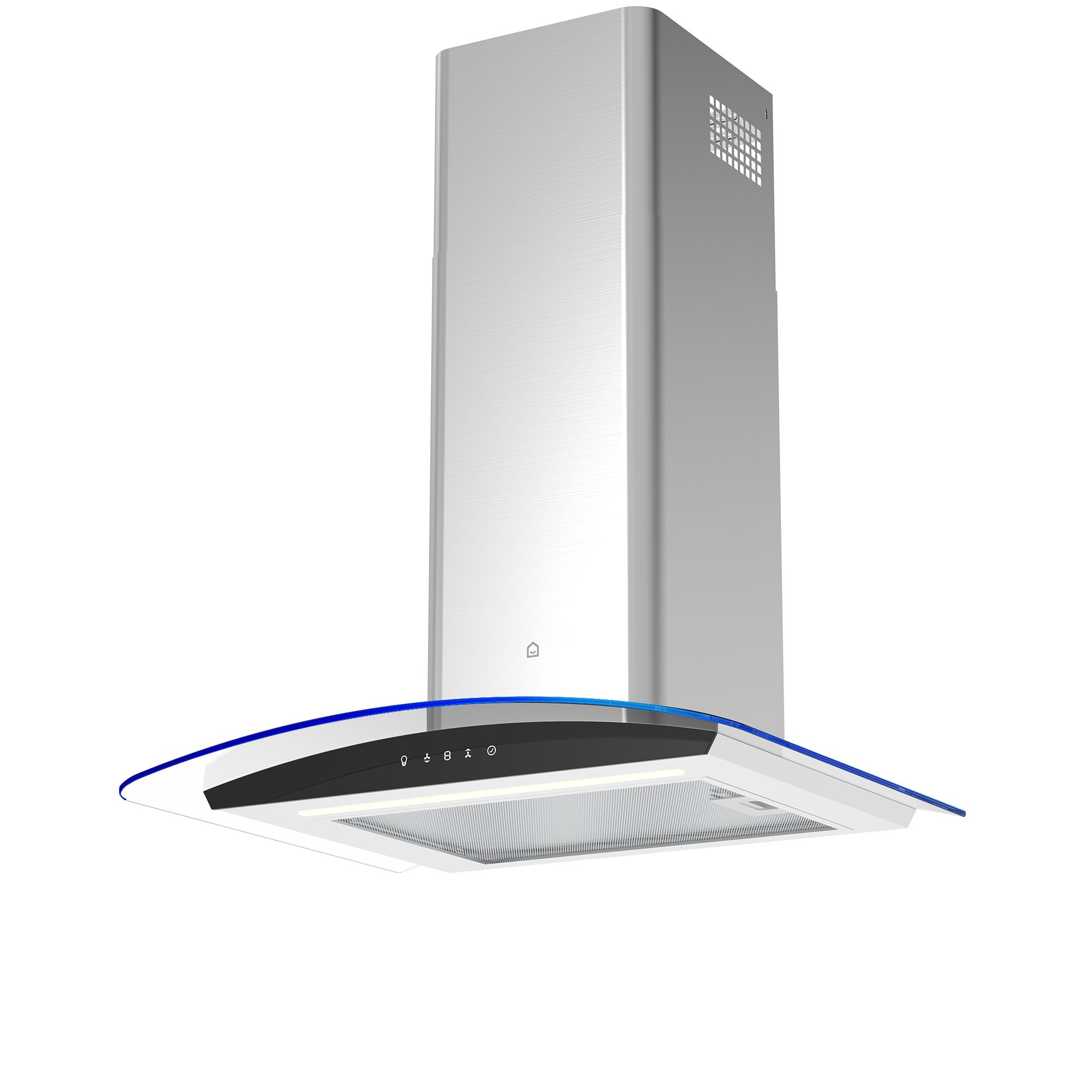 GoodHome LinkSense GHCG60LKSS Glass Curved Cooker hood (W)59.8cm - Brushed stainless