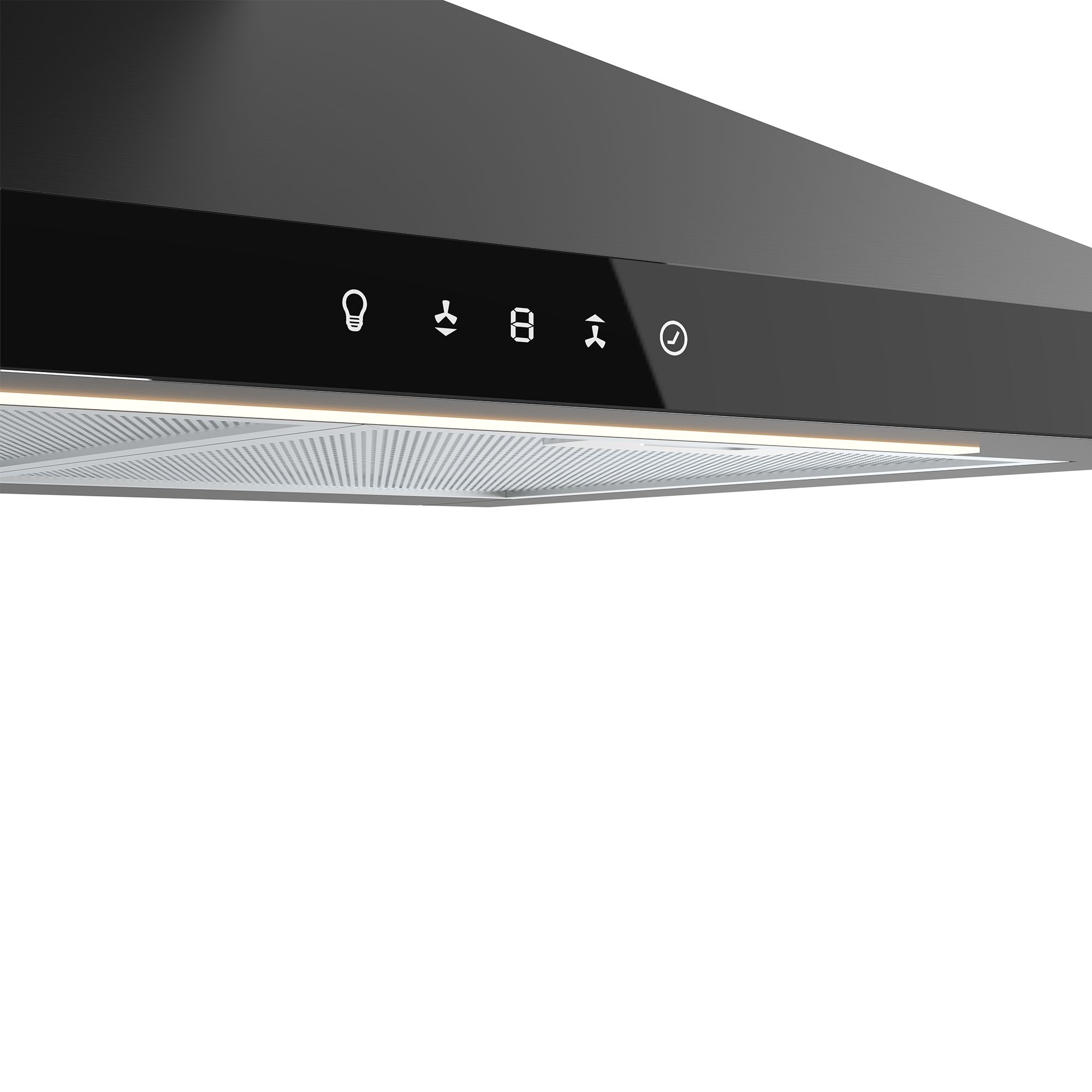 GoodHome LinkSense GHCH60LKBL Black steel & glass Chimney Cooker hood (W)59.8cm - Matt black