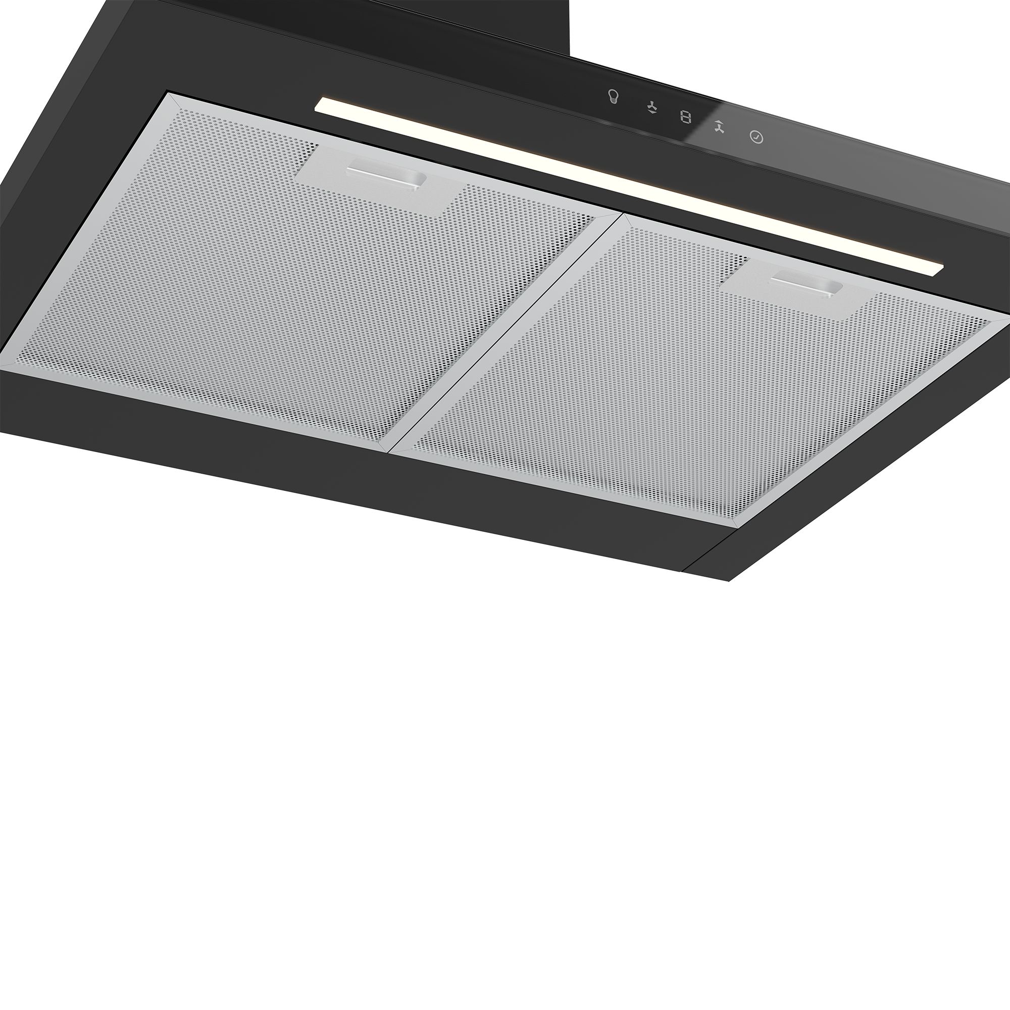 GoodHome LinkSense GHCH60LKBL Black steel & glass Chimney Cooker hood (W)59.8cm - Matt black