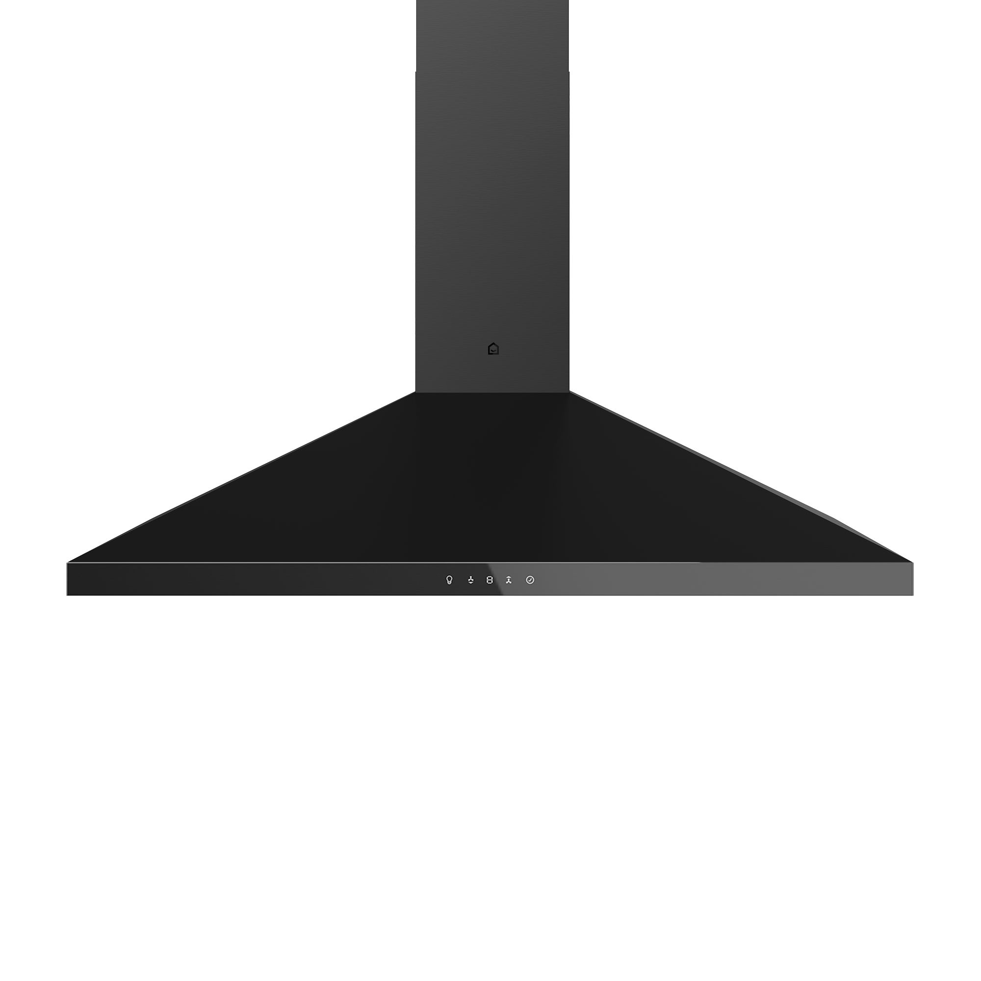 GoodHome LinkSense GHCH90LKBL Black steel & glass Chimney Cooker hood (W)89.8cm - Matt black