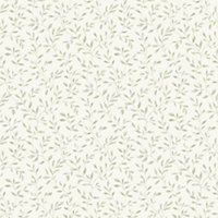 GoodHome Linton Leaf Sage green Woven effect Textured Wallpaper Sample