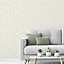 GoodHome Linton Sage green Woven effect Leaf trail Textured Wallpaper