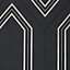 GoodHome Lisle Charcoal Metallic effect Geometric Textured Wallpaper