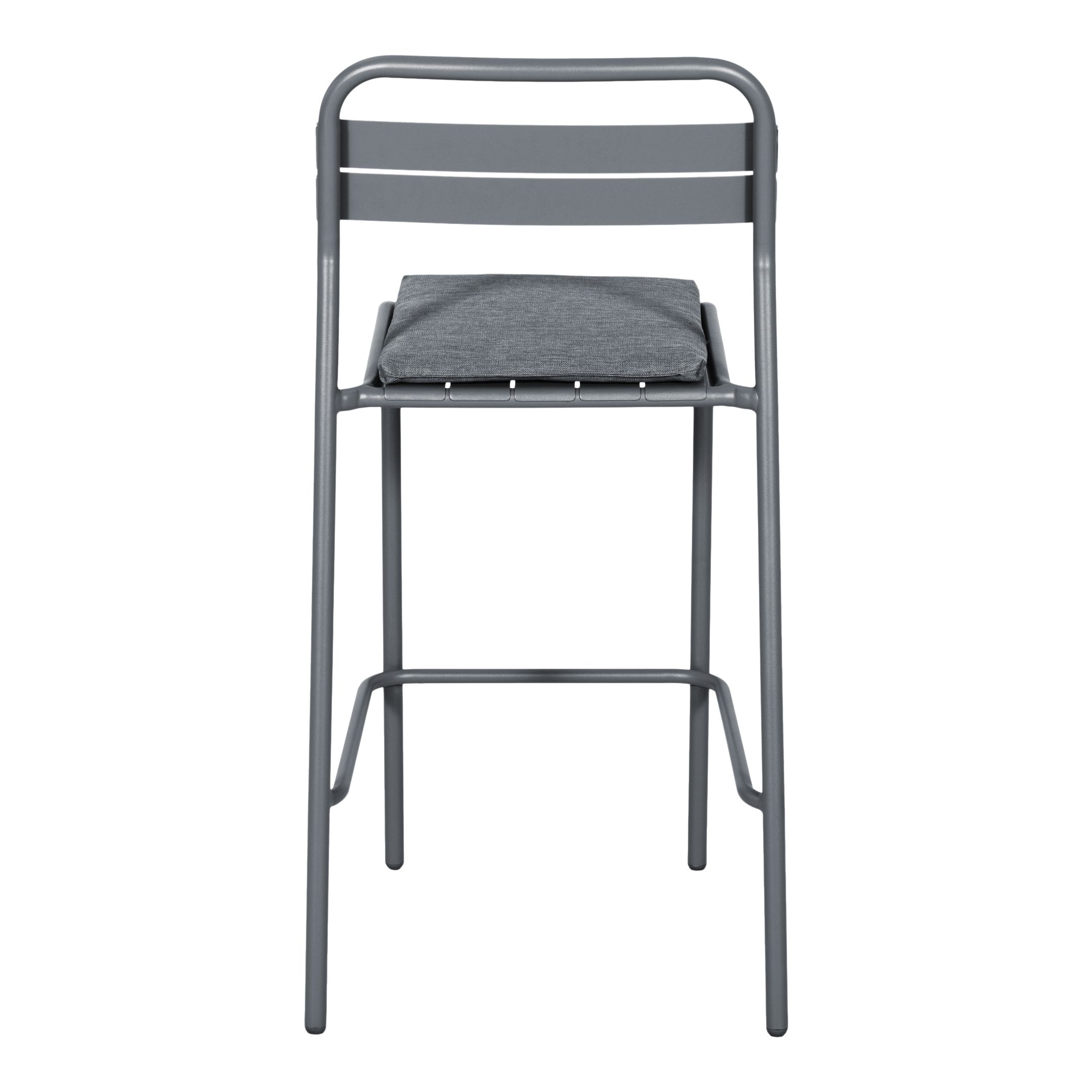 GoodHome Lithari Matt Grey Dark shadow Padded Bar stool
