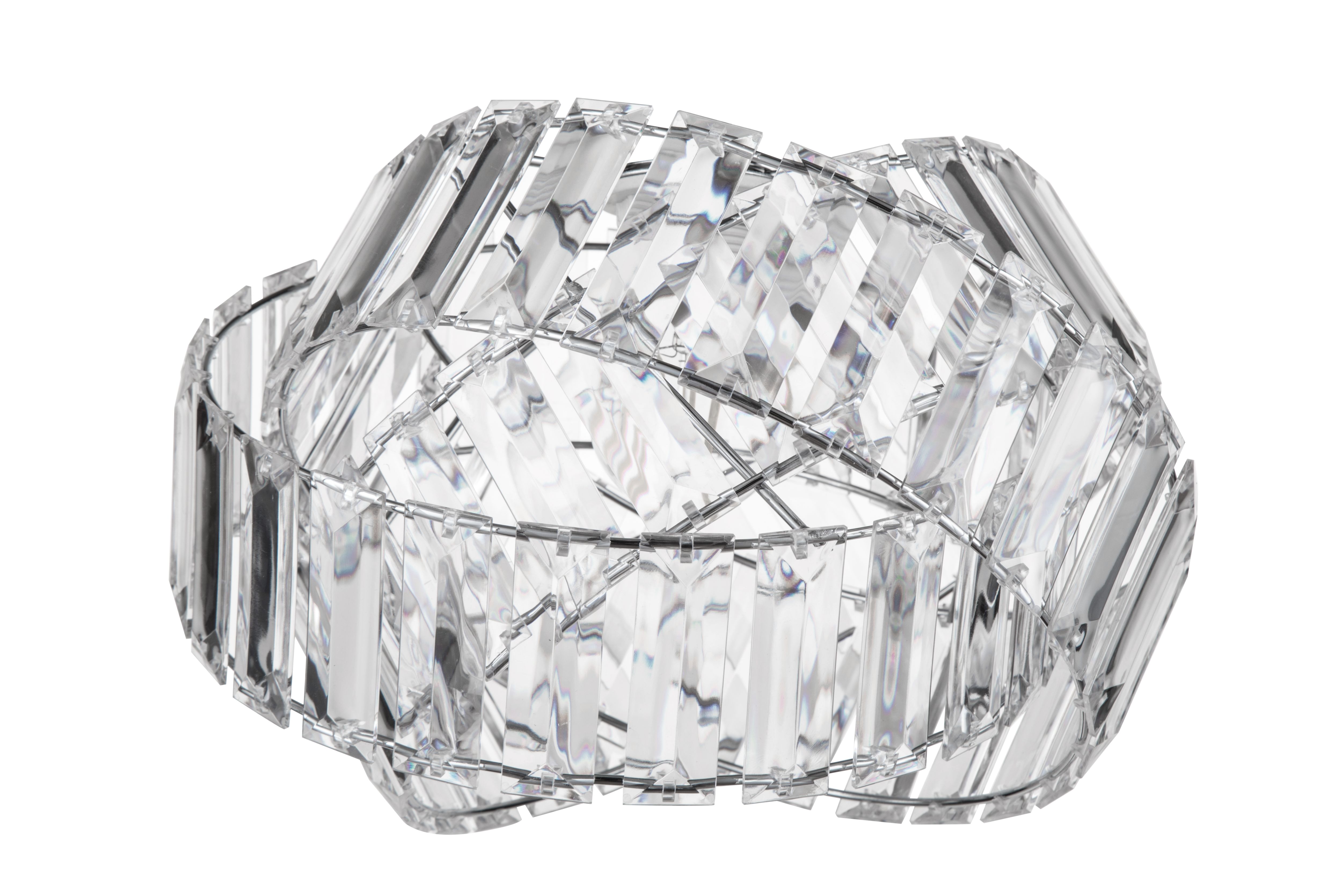 GoodHome Loddon Clear Chrome effect Crystal Round Lamp shade (D)30cm