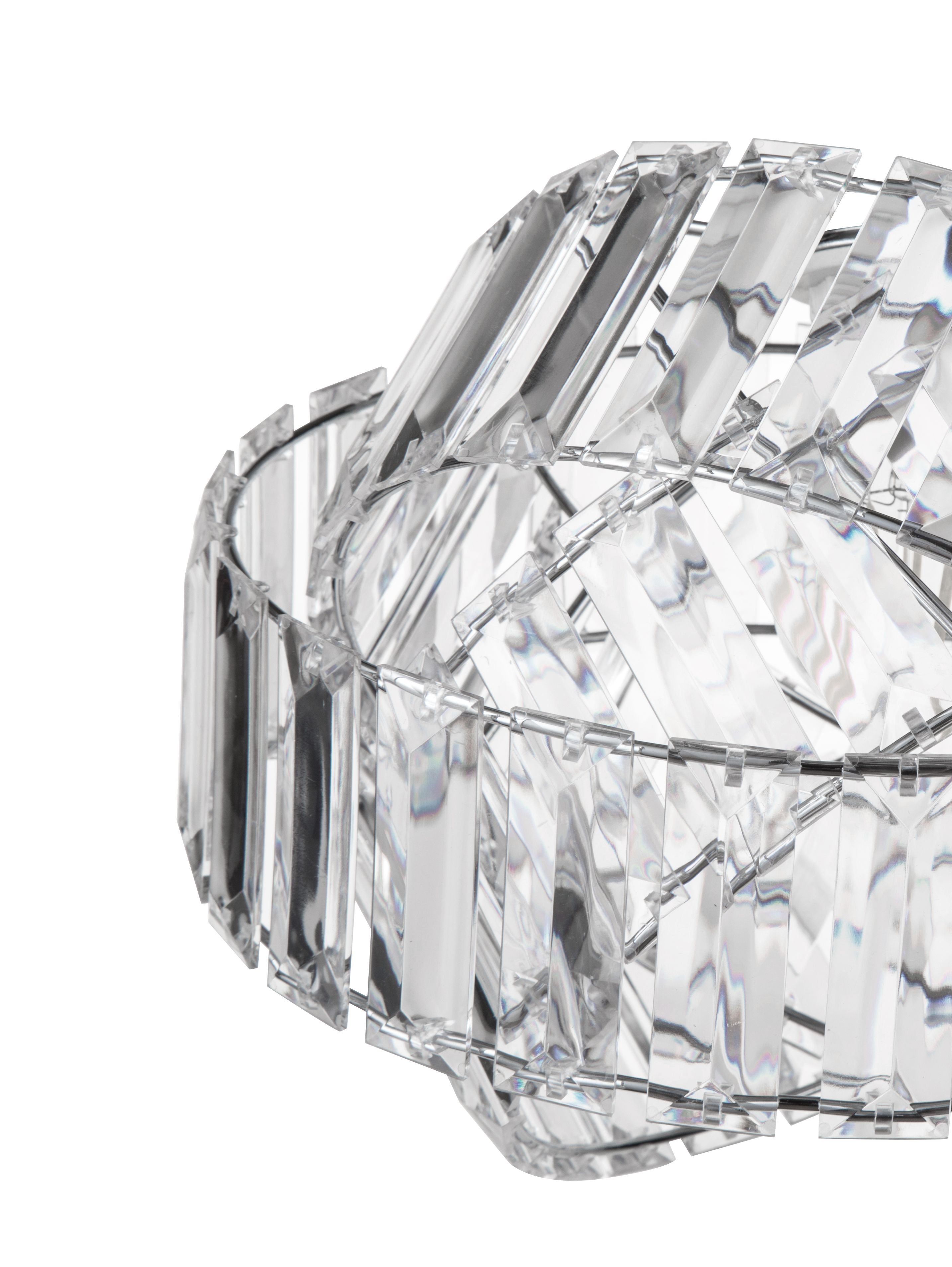 GoodHome Loddon Clear Chrome effect Round Crystal Round Lamp shade (D)30cm